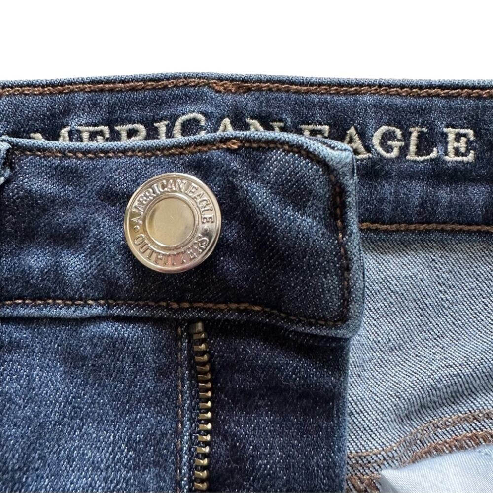 American Eagle Jean Next Level Stretch Hi Rise Shortie Shorts Distressed Size 0 - Picture 11 of 12